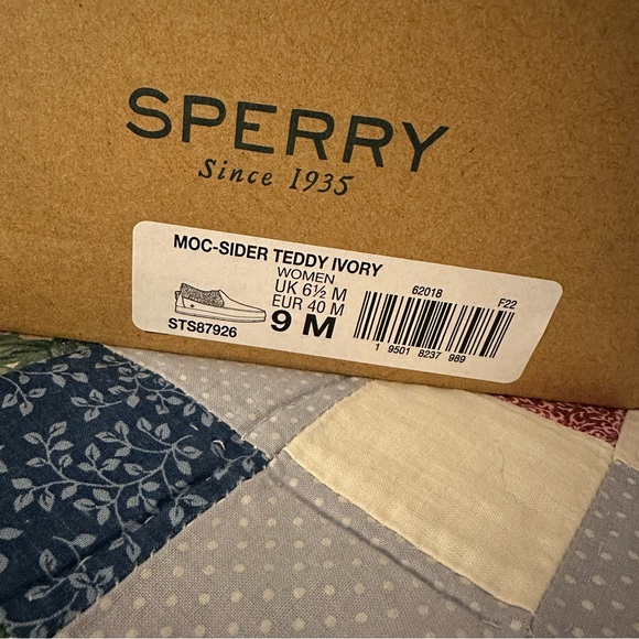 Sperry Moc-Sider Teddy Ivory, Size 9M - Picture 2 of 4